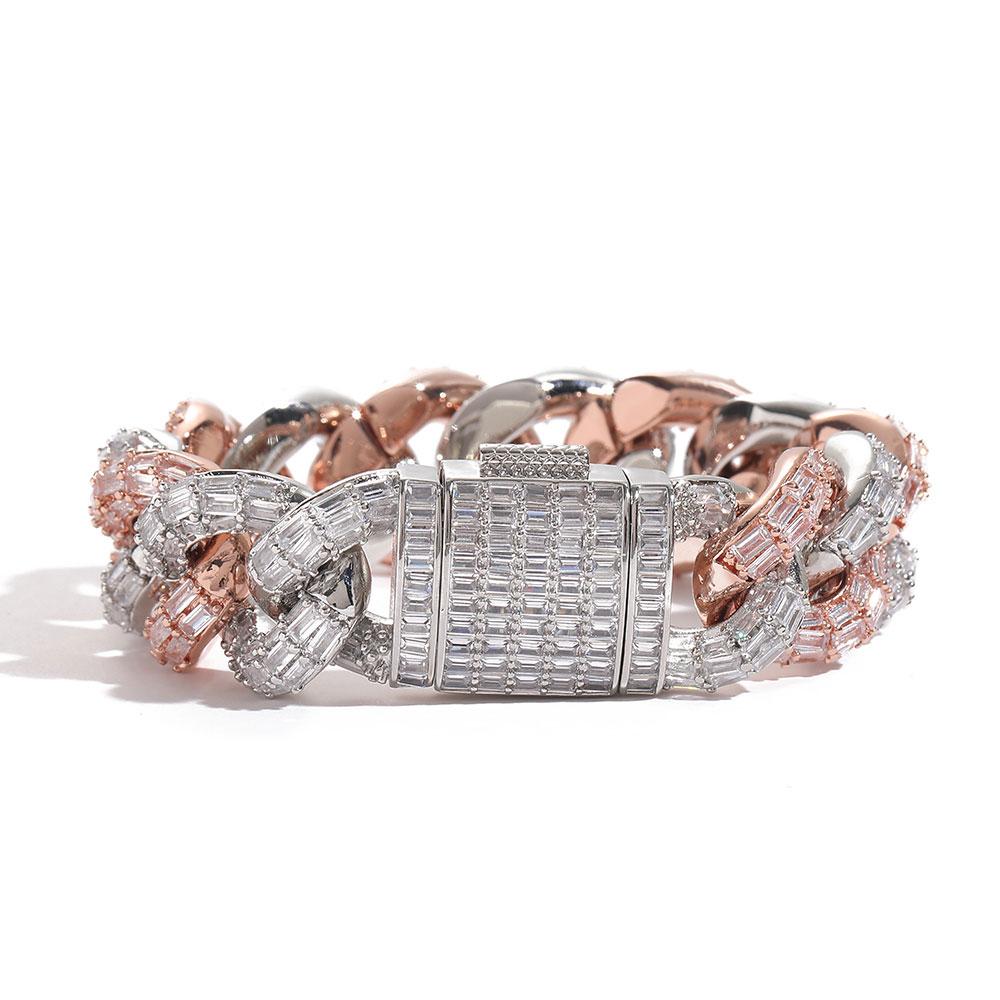 CARÁTIX – 21mm Thick T-Square Cuban Link Chain Necklace | Cubic Zirconia Hip Hop Jewelry for Men & Women