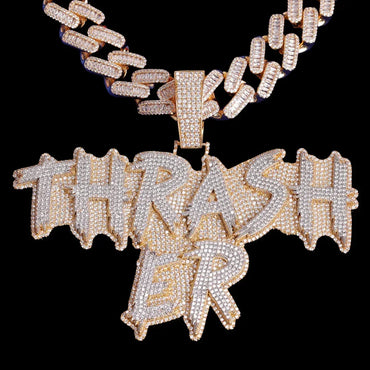 Street Drip Bold Letters Iced Out Personalized Custom Name Necklace Pendant – Luxury Hip Hop Jewelry for Men & Women - CaratixJewelry