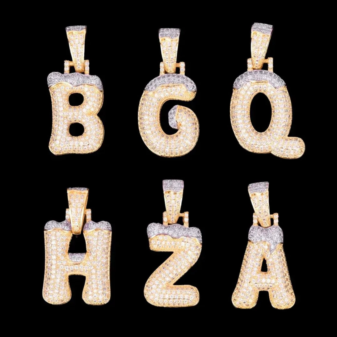 Snowy Drip Iced Out Personalized Custom Name Necklace Pendant - Luxury Custom Jewelry - CaratixJewelry