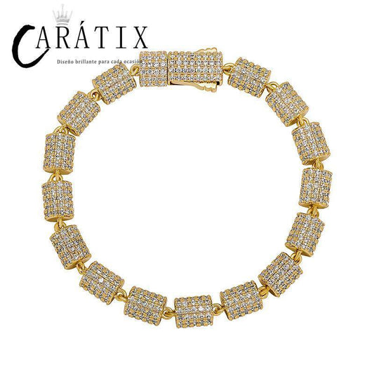 CARÁTIX Bamboo Joint Link Chain Necklace – 3A+ CZ Iced Out Hip Hop Bling Jewelry for Men | Gold & Silver Rapper Gift - CaratixJewelry