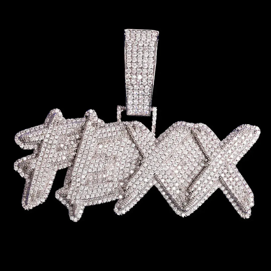 Street Drip Bold Letters Iced Out Personalized Custom Name Necklace Pendant – Luxury Hip Hop Jewelry for Men & Women - CaratixJewelry