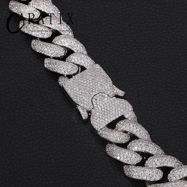 CARÁTIX 20mm Iced Out Cuban Miami Link Chain | CZ Bling Hip Hop Necklace for Men - CaratixJewelry