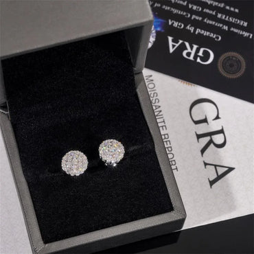 New S925 Silver D Color Moissanite Round Stud Earrings - CaratixJewelry