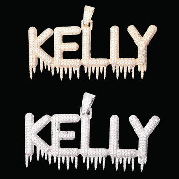 Hanging Iced Letters Personalized Custom Name Necklace Pendant - Luxury Custom Jewelry - CaratixJewelry