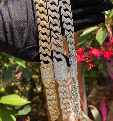 15MM Lightning Link Iced Out Diamond Necklace Chain – Luxury Hip Hop Jewelry for Men & Women