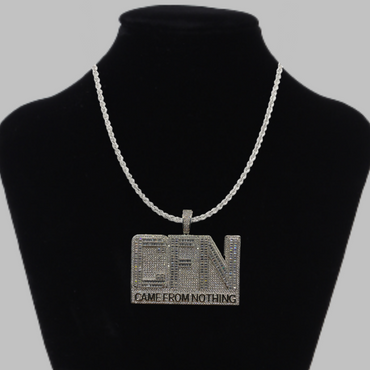 CFN Came From Nothing Iced Out Letter Diamond Pendant Necklace – Custom Hip Hop Jewelry for Men