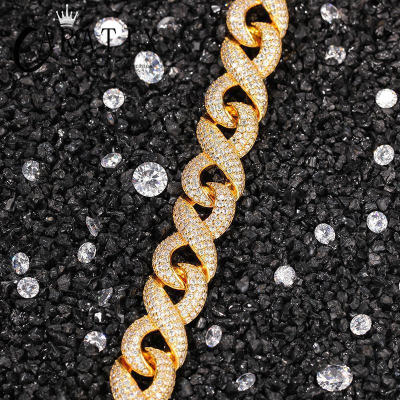 CARÁTIX Infinity 8 Shape Cuban Link Chain Necklace – 3A+ CZ Iced Out Hip Hop Bling Jewelry for Men | Solid Rapper Gift - CaratixJewelry