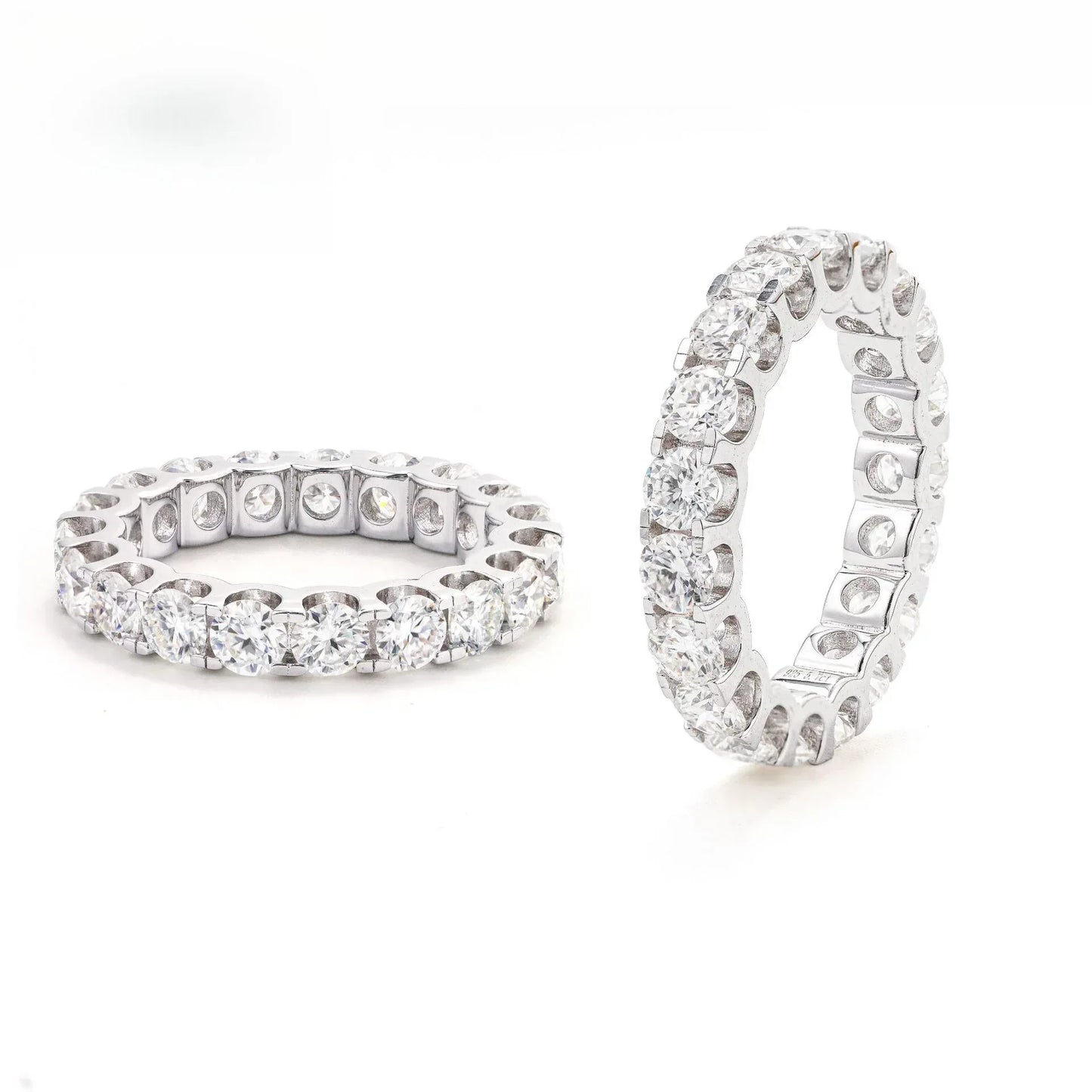 4mm Moissanite Band Ring | S925 Silver Unisex Iced Out Hip Hop Jewelry - CaratixJewelry