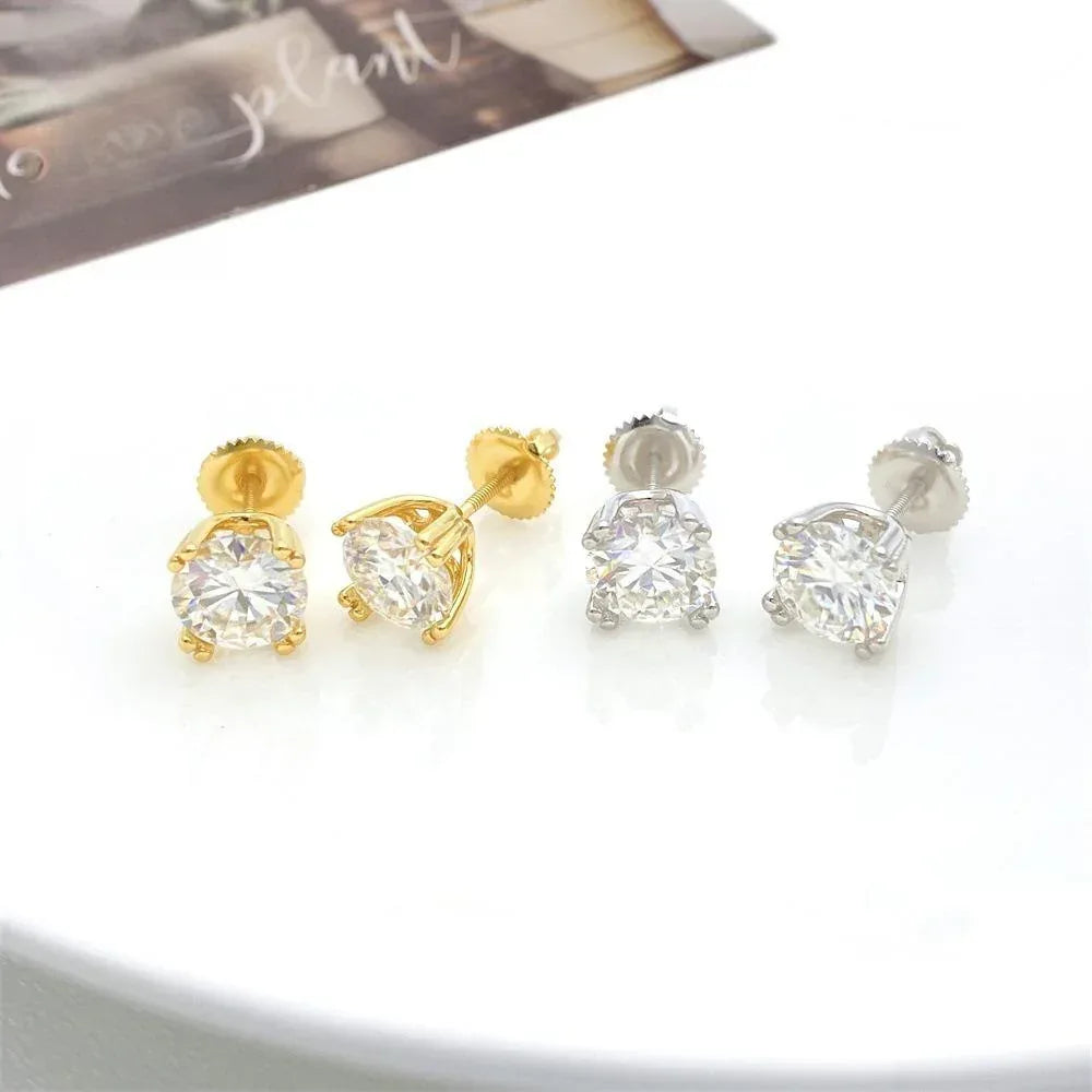 S925 Silver VVS Look Moissanite Stud Earrings - CaratixJewelry