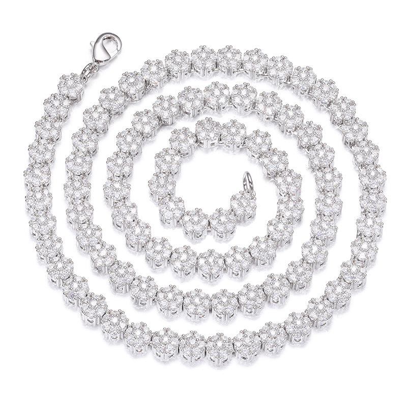 CARÁTIX Plum Blossom Tennis Chain | 3A+ CZ Iced Out Hip Hop Necklace for Men & Women (8mm)