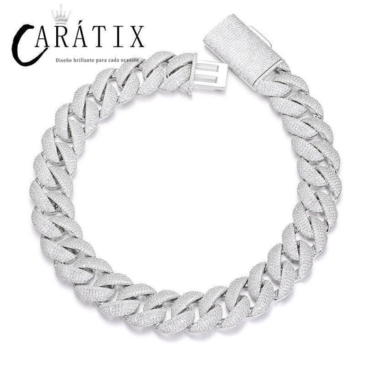 CARÁTIX 22mm Iced Out Cuban Link Chain Necklace – 5A+ CZ Heavy Round Hip Hop Bling Jewelry for Men | Rapper Gift - CaratixJewelry