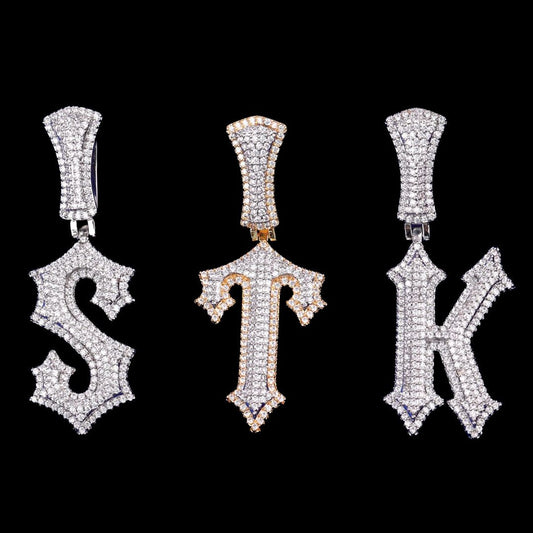 Trap Rapper Star Iced Out Initial Custom Name Necklace Pendant - Luxury Custom Jewelry