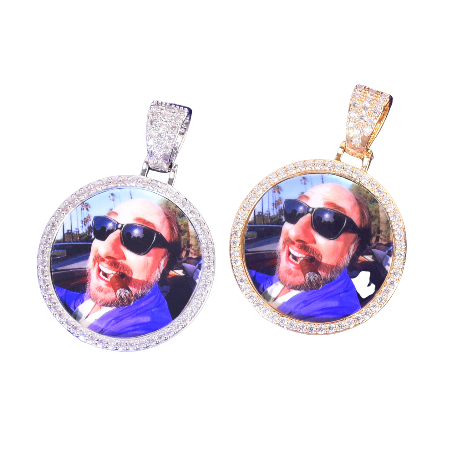 Round Tennis Custom Photo Picture Pendant Necklace - Personalized Jewelry