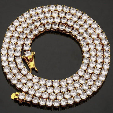 3–5mm Moissanite Tennis Chain – 925 Sterling Silver Single Row Iced-Out Hip Hop Men’s Necklace - CaratixJewelry