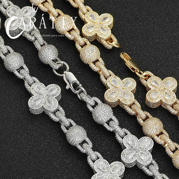 CARÁTIX – Luxury Cross Cuban Chain Bracelet & Necklace Set | Bling CZ Fashion Jewelry for Women