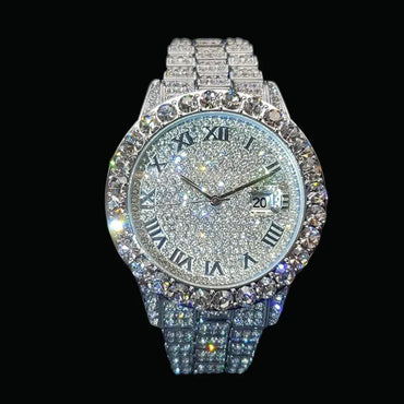 Bling Tennis Body Roman Numerals Iced Out Watch – Luxury Hip Hop Timepiece - CaratixJewelry