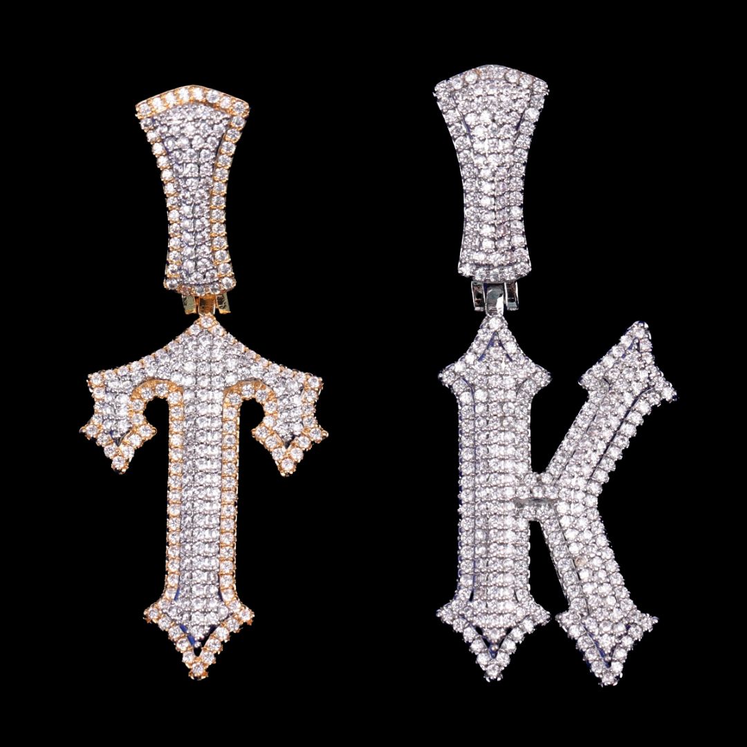 Trap Rapper Star Iced Out Initial Custom Name Necklace Pendant - Luxury Custom Jewelry - CaratixJewelry