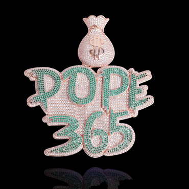 Money Bag Bail Two Tone Solid Iced Out Personalized Custom Name Necklace Pendant - Luxury Custom Jewelry