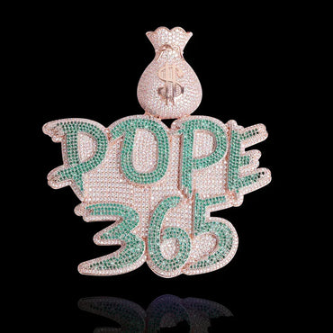 Money Bag Bail Two Tone Solid Iced Out Personalized Custom Name Necklace Pendant - Luxury Custom Jewelry - CaratixJewelry
