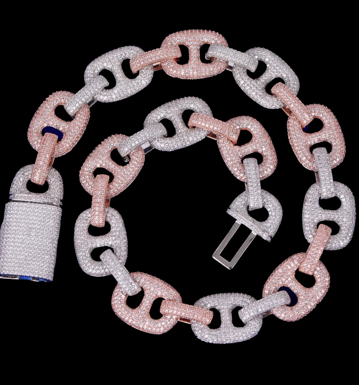 20MM VVS Duo Link Iced Out Necklace Chain - CaratixJewelry