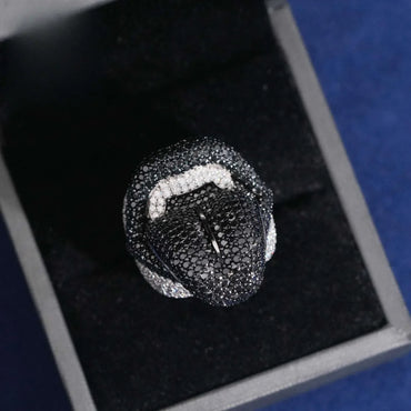 Black Moissanite Men’s Ring | S925 Silver Hip Hop Fashion Jewelry - CaratixJewelry