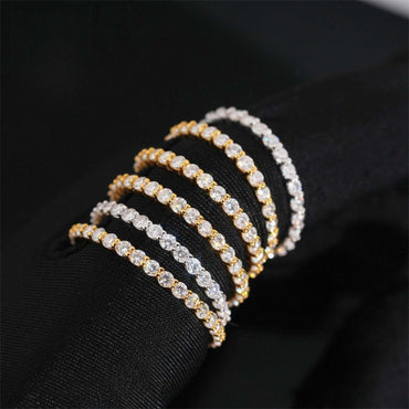 2mm Minimalist Moissanite Band Ring | S925 Silver Dainty Full Iced Out Jewelry - CaratixJewelry