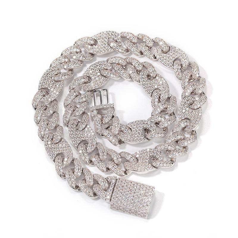 CARÁTIX Coffee Bean Cuban Link Chain Necklace – AAA CZ Iced Out Hip Hop Bling Jewelry for Men | Micro Paved Rapper Gift