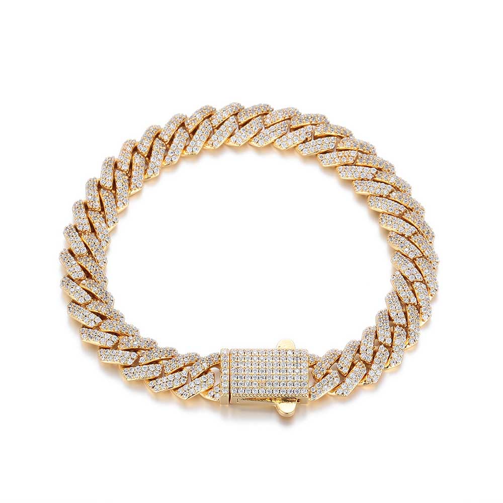 CARÁTIX – 8mm 2-Row Thin Cuban Link Chain Necklace | Cubic Zirconia Hip Hop Jewelry for Men & Women