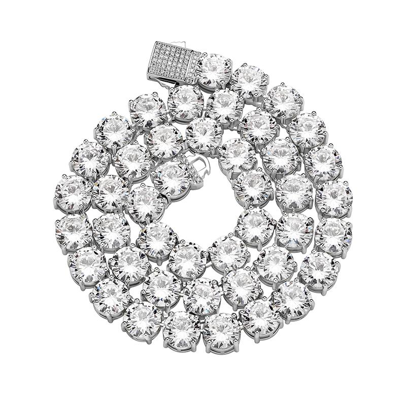 CARÁTIX - Hip Hop Claw Setting Round CZ Stone Bling Iced Out 10mm Tennis Link Chain Chokers Necklaces for Men Women Unisex Rapper Jewelry Valentine's Day Gift for Men & Girls & Boys Mothers' Day Gift #Springtok