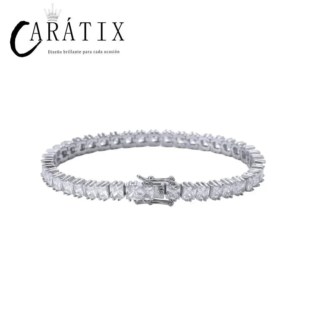 CARÁTIX 4×4mm Square CZ Iced Out Tennis Link Choker Necklace - CaratixJewelry