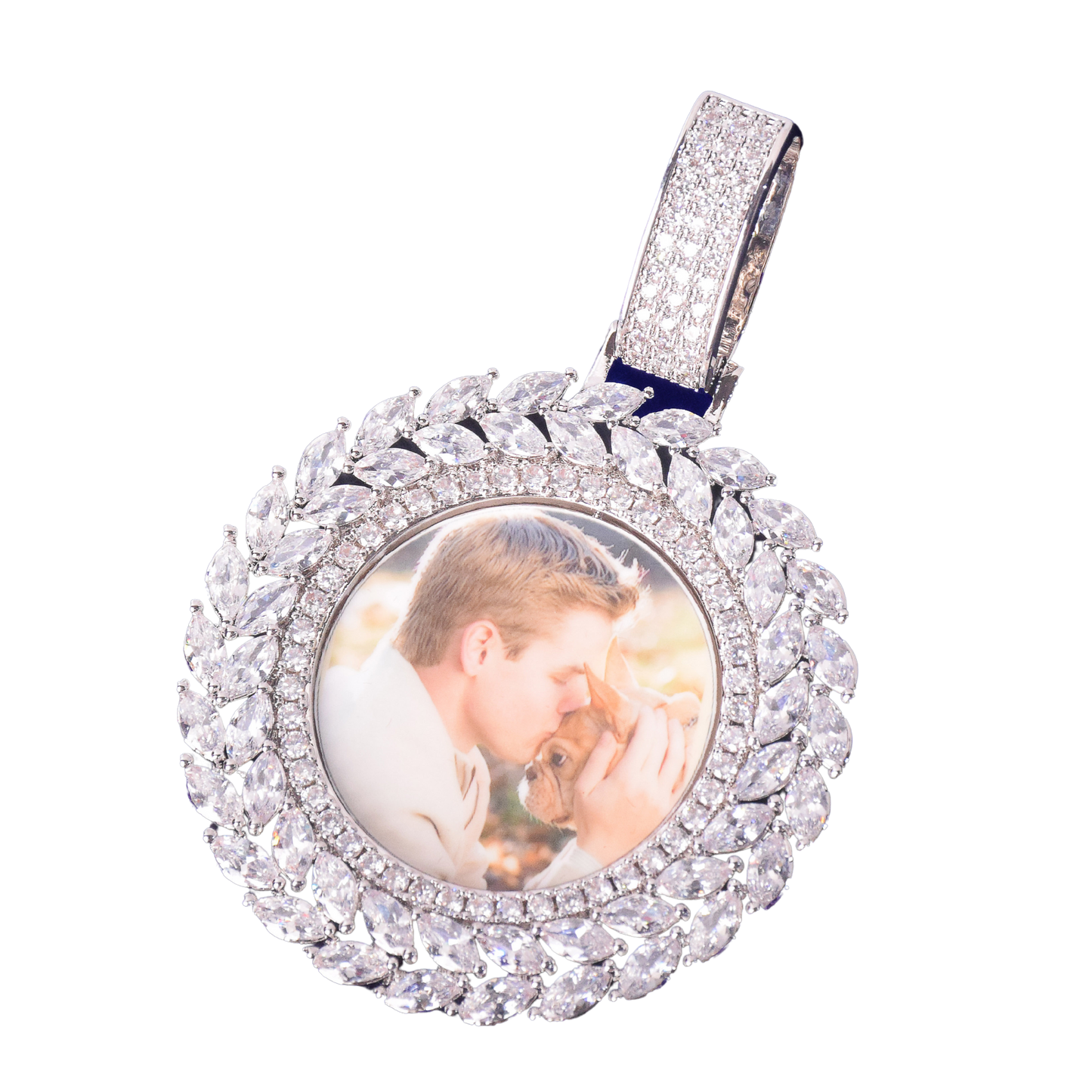 Baguette Custom Photo Pendant Necklace – Iced Out Hip Hop Jewelry - CaratixJewelry