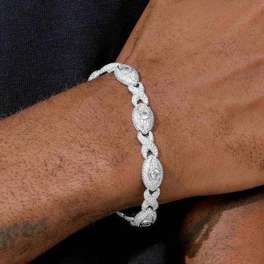 10MM Infinity Eye Cuban Link Iced Out Bracelet – Luxury Hip Hop Jewelry for Men & Women - CaratixJewelry