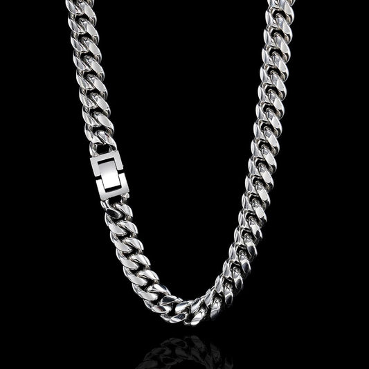 CARÁTIX - Hip Hop Cuban Curb Link Mens Miami Stainless Steel Chain Necklace Jewelry Gift For Him 6/8/10/12MM Valentine's Day Gift for Men & Girls & Boys Mothers' Day Gift #Springtok