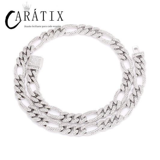 CARÁTIX 3:1 Figaro Link Chain | 3A+ CZ Iced Out Hip Hop Choker Necklace for Men & Women - CaratixJewelry