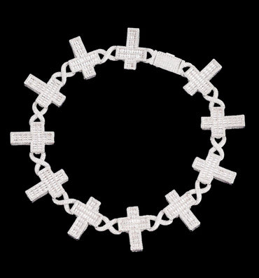 14MM Cross Infinity Link Iced Out Necklace Chain - CaratixJewelry