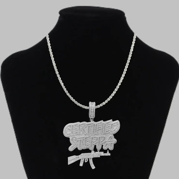 Certified Steppa Iced Out Letter Pendant Necklace – Custom Hip Hop Jewelry for Men - CaratixJewelry