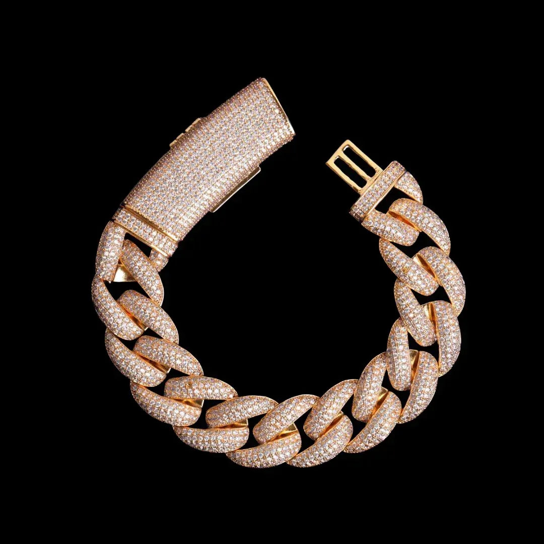 14MM Big Clasp Thick Miami Cuban Iced Out Bracelet – Luxury Hip Hop Jewelry for Men & Women - CaratixJewelry