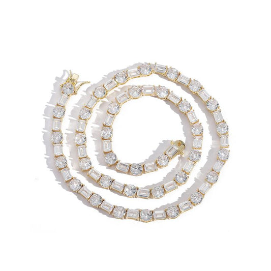 CARÁTIX 6mm Claw Tennis Chain | Square & Round CZ Iced Out Hip Hop Necklace for Men & Women