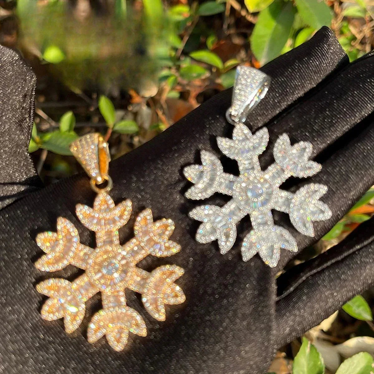 Iced Out 3D Snowflake Pendant | Men's Sub-Zero Glacier Necklace | Premium Copper CZ Frostbite Jewelry | Cold Hearted Bling | Caratix - CaratixJewelry