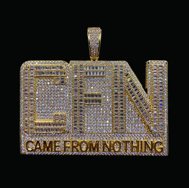CFN Came From Nothing Iced Out Letter Pendant Necklace – Custom Hip Hop Jewelry for Men - CaratixJewelry