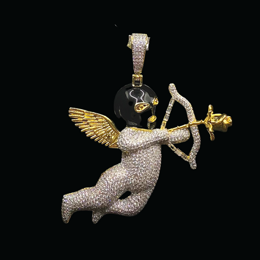 Goddess Of Love with Arrow Iced Out Diamond Pendant Necklace – Custom Hip Hop Jewelry for Women