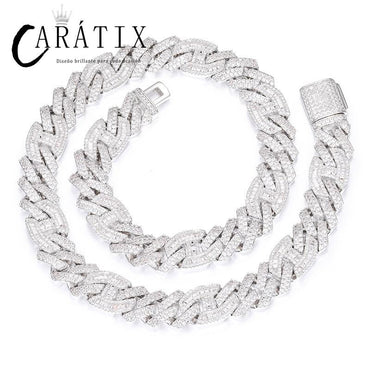 CARÁTIX - Hip Hop 5A CZ Stone Paved Bling Iced Out Coffee Bean Rhombus Cuban Miami Link Chain Chokers Necklaces for Men Rapper Jewelry Valentine's Day Gift for Men & Girls & Boys Mothers' Day Gift #Springtok