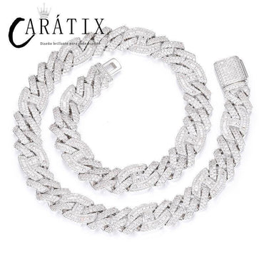 CARÁTIX – Coffee Bean Rhombus Cuban Miami Link Choker Necklace | Iced Out CZ Bling Hip Hop Jewelry for Men & Women, Rapper Street Style - CaratixJewelry