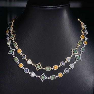 17mm Colored Moissanite Cuban Link | S925 Silver Men’s Iced Out Hip Hop Chain - CaratixJewelry