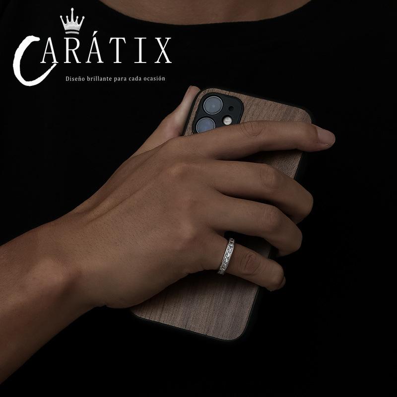 Caratix-New Creative Square Ring Couple Ring Plated Niche Design Simple Personality Unisex High Quality Hip Hop Ring