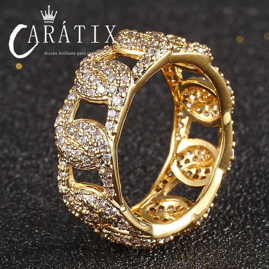 Caratix-Trend bubble ball ring hip-hop dense zircon fashion simple personalized ring hiphop jewelry high quality hip-hop ring