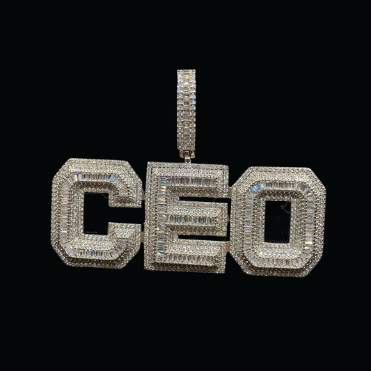 CEO v2 Iced Out Buchstaben-Diamant-Anhänger-Halskette