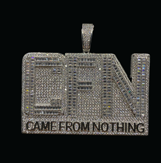 CFN Came From Nothing Iced Out Letter Diamond Pendant Necklace – Custom Hip Hop Jewelry for Men
