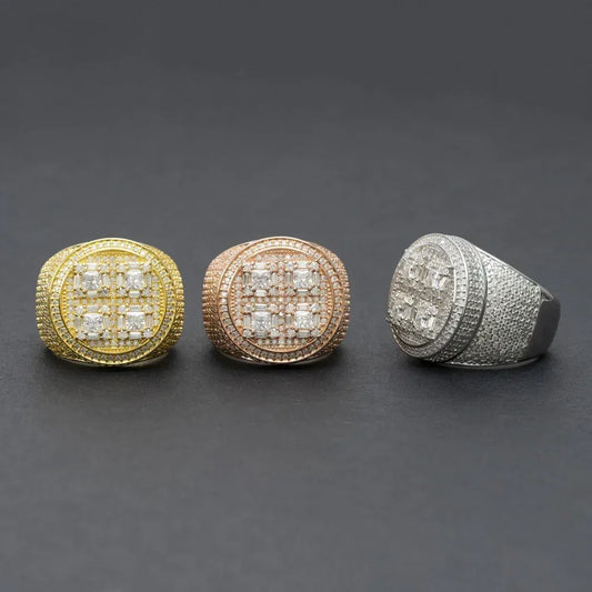 D-Color Moissanite Hip Hop Ring | S925 Silver Unisex Iced Out Fashion Jewelry - CaratixJewelry