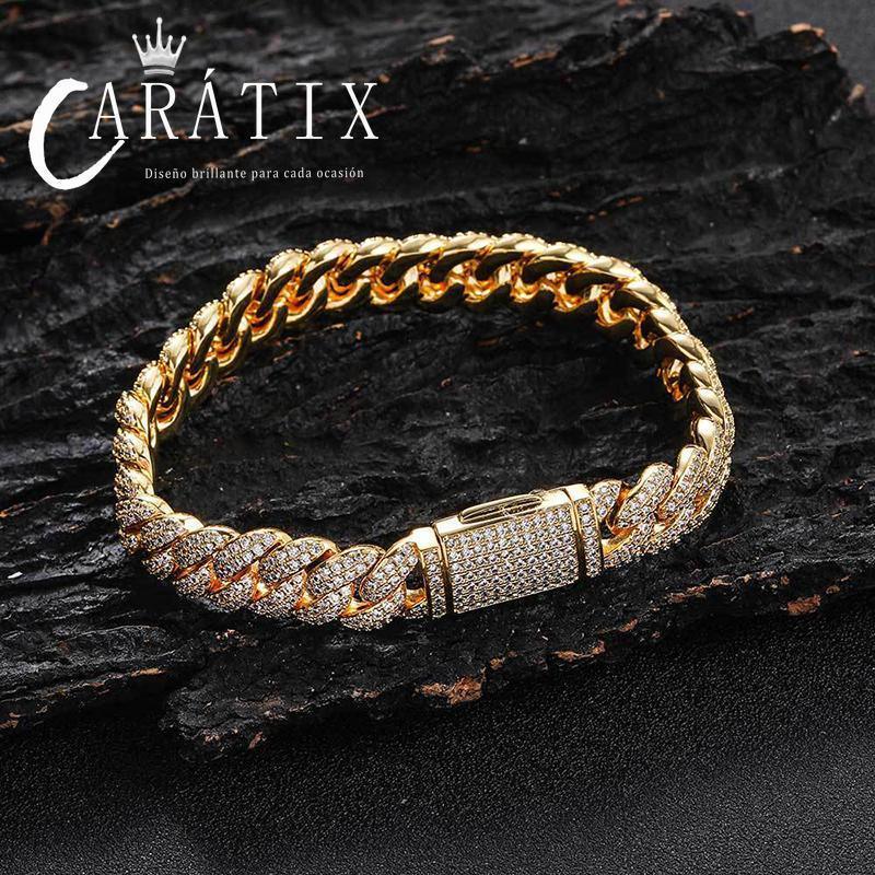CARÁTIX 10mm Round Cuban Miami Link Chain Necklace 7"-24" – Iced Out CZ Hip Hop Jewelry for Men & Women - CaratixJewelry